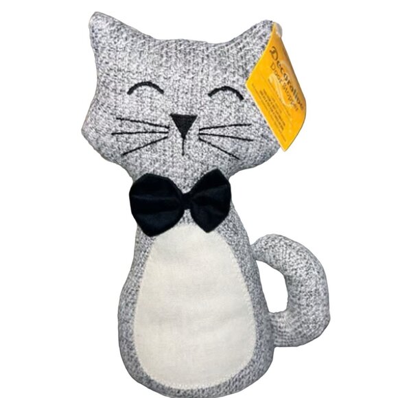 Elements Decorative Cat Door Stopper | NWT | Gray White Black - Picture 6 of 13